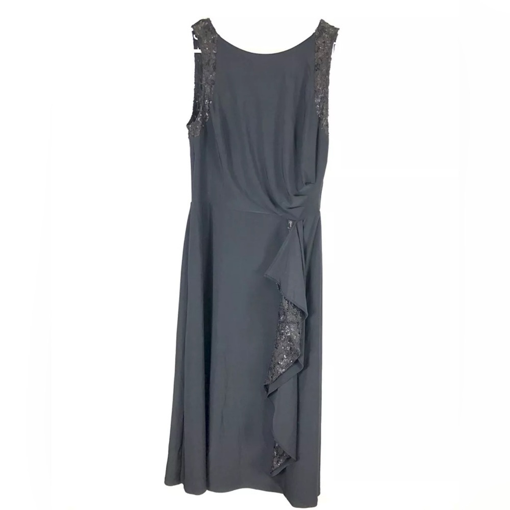 LAUREN RALPH LAUREN Womens Lace-Trim Jersey Dress Black Size 8